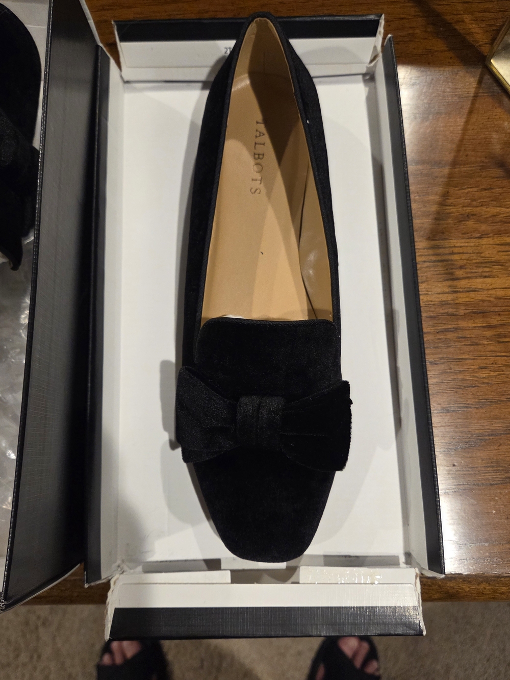 Talbots Black Suede Bow Loafers - Women's Slip-On Flats